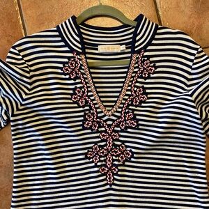Tory Burch Nautical Striped Tunic Medium